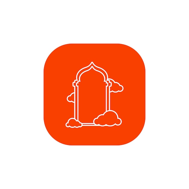 Ramadan Kareem frame with clouds icon