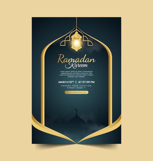 ramadan poster or flyer designs for islamic celebration