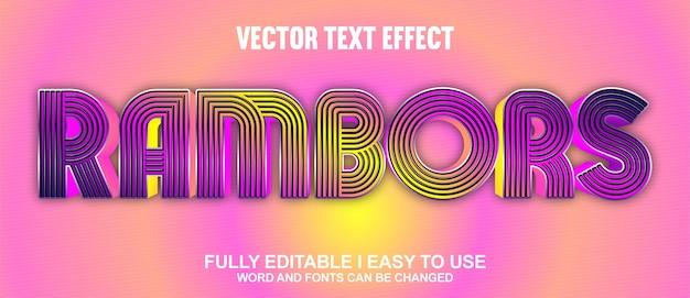 Rambors Fully Editable 3D Vector Text Effect