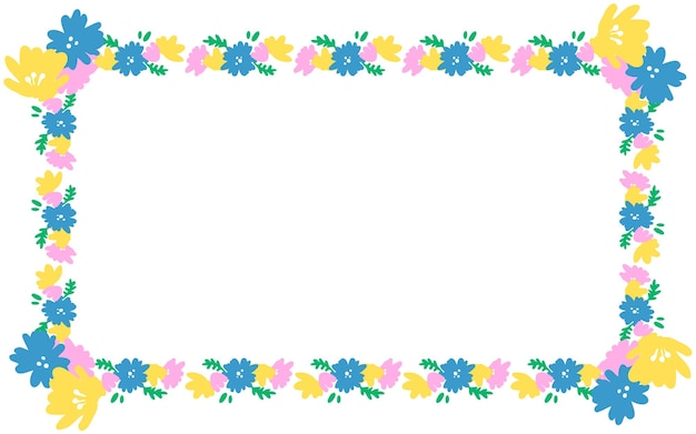 Ramme design med fargerike blomster