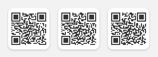 Random QR Code Vector Set On UI Tab Digital Illustration