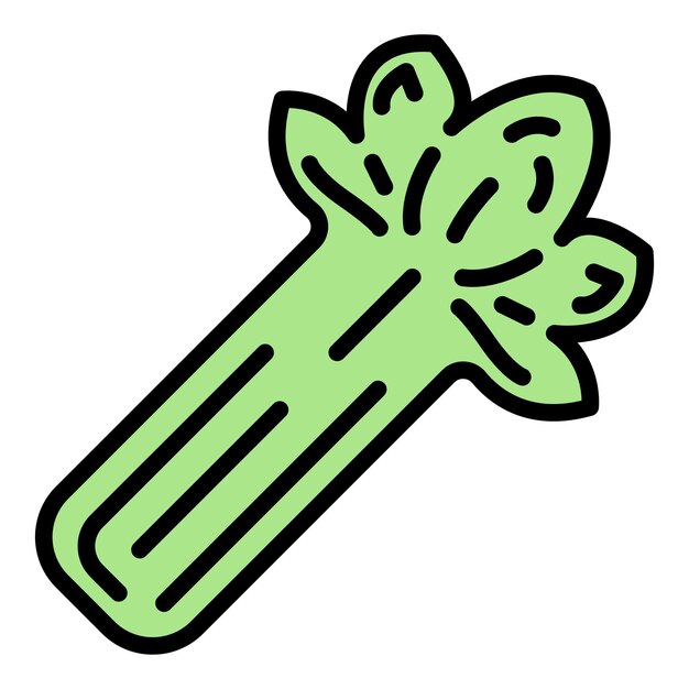 Raw celery icon Outline raw celery vector icon color flat isolated