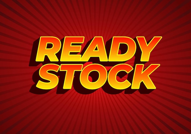 Ready stock Text effect in 3 dimension style in yellow red color