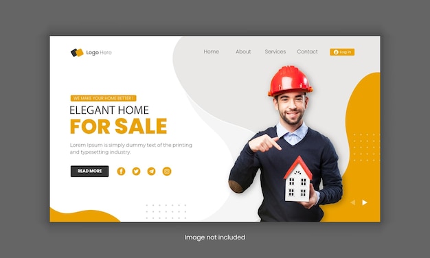 Real estate landing page design Hero section for Real estate business Hero banner for website