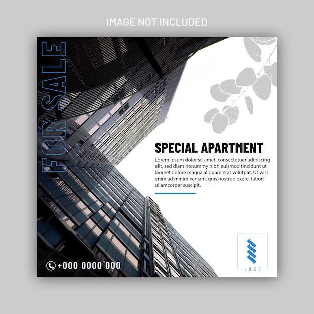 Real estate social media post for digital marketing square size banner template