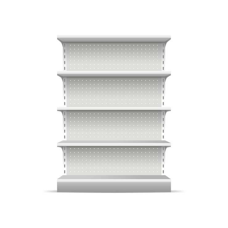 Realistic 3d Detailed Supermarket Shelves Vector
