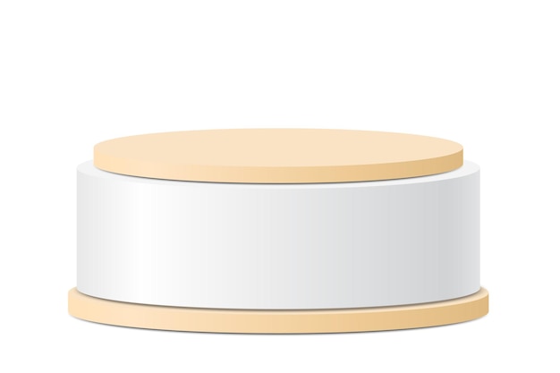 Realistic 3D pedestal podium in pastel colors