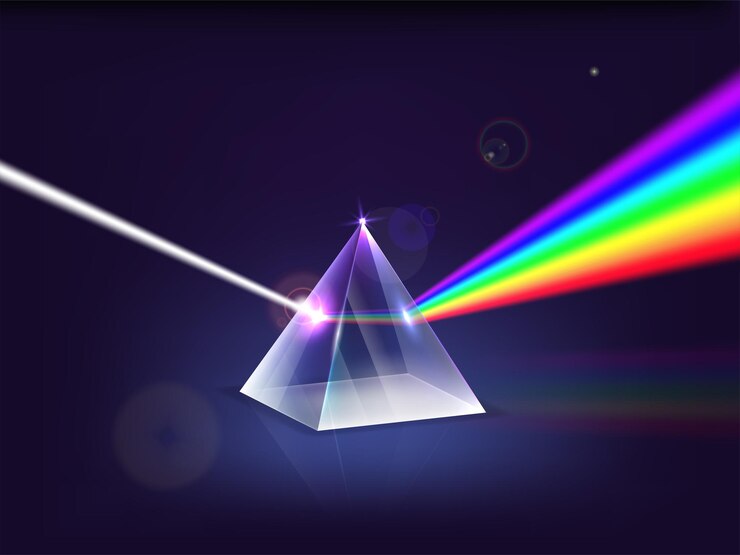 Realistic Detailed 3d Prism Light Spectrum Vector