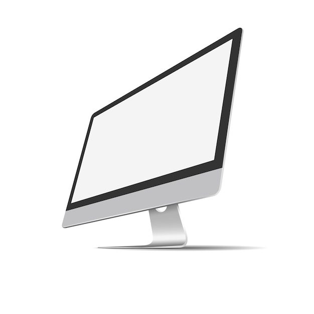 Realistic modern monitor isolated on white background
