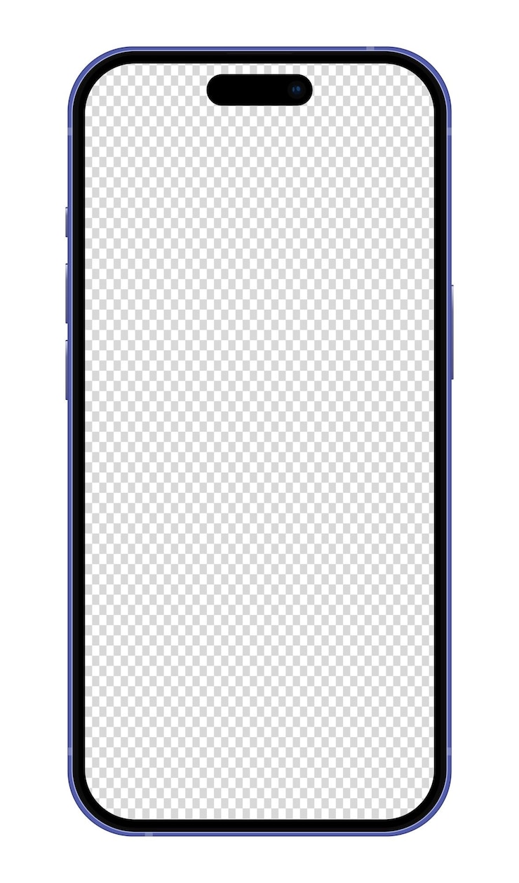 Vektor realistic notch modern smartphone mockup template slim bezels with buttons mockup phone ultramarine