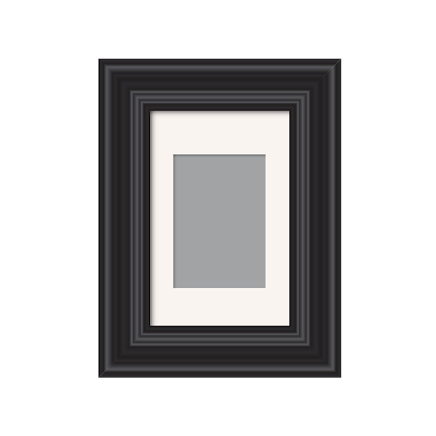 Realistic photo frame isolated Vector template for picture Blank white picture frame mockup