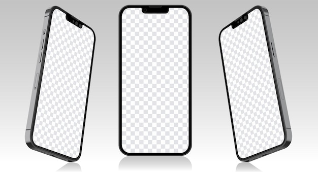 Realistic smartphone mockup mobile phone vector with blank screen
