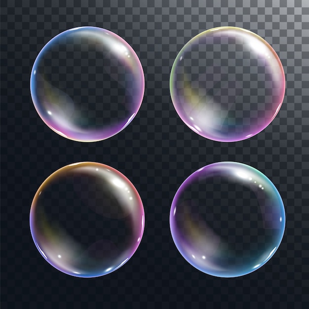 Realistic soap bubbles illustration