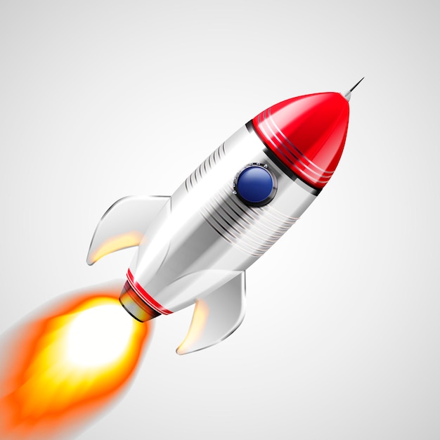 Realistic space rocket illustration design