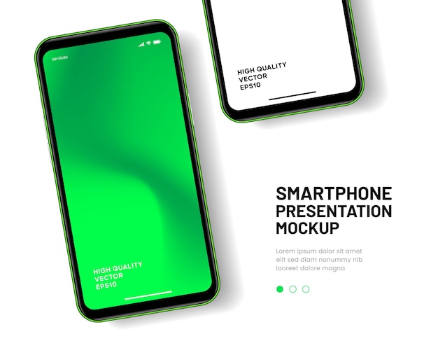 Realistisk smarttelefon mockup Mobiltelefonvektor med isolert på hvit bakgrunn