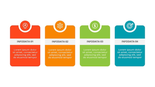 rectangle concept for infographic with 4 steps options parts or processes business data visualization