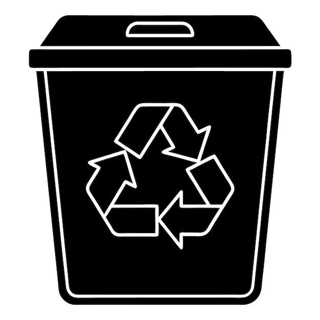 recycle bin black silhouette icon