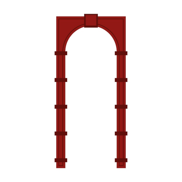 red arch icon in flat style on a white background
