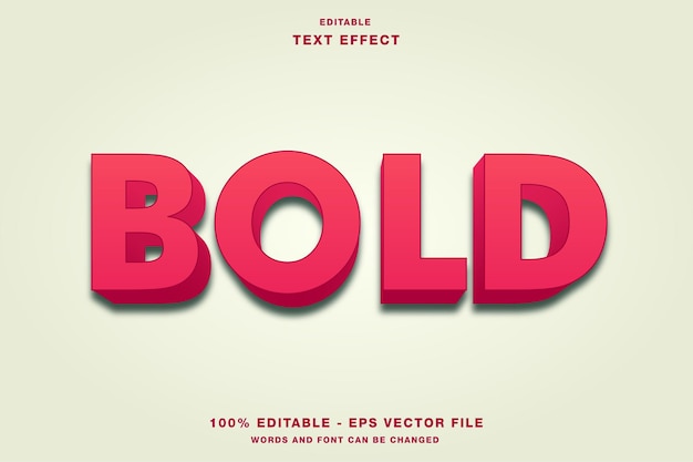red bold 3d style editable text effect