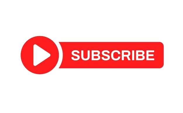 Red button subscribe subscribe of channel social media Vector illustration