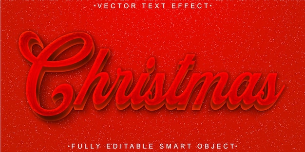 Red Christmas Vector Fully Editable Smart Object Text Effect