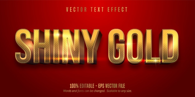 Red color and shiny gold style editable text effect