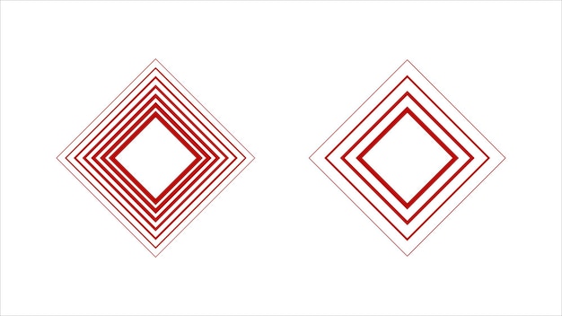 Red diamond shapes with multiple concentric outlines on a white background