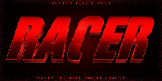 red faster racer vector fully editable smart object text effect