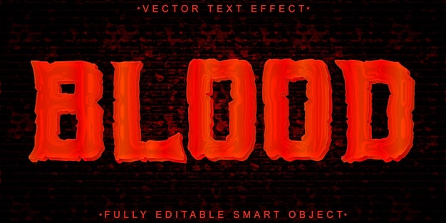 Red Horror Blood Vector Fully Editable Smart Object Text Effect