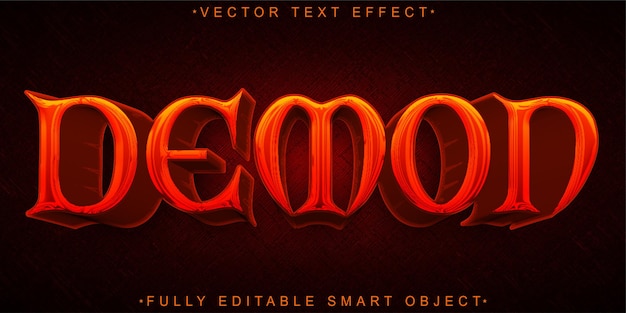 Red Horror Demon Vector Fully Editable Smart Object Text Effect