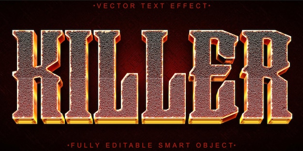 Red Horror Killer Vector Fully Editable Smart Object Text Effect