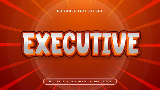 Red orange and gray grey executive 3d editable text effect font style