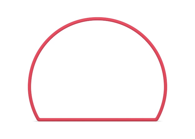 Red protractor geometric shape framework edge premium mathematical realistic vector