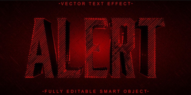 Red Shake Alarm Alert Vector Fully Editable Smart Object Text Effect