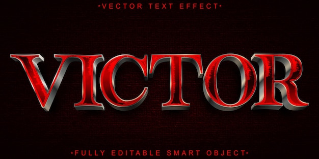 red shiny victor vector fully editable smart object text effect