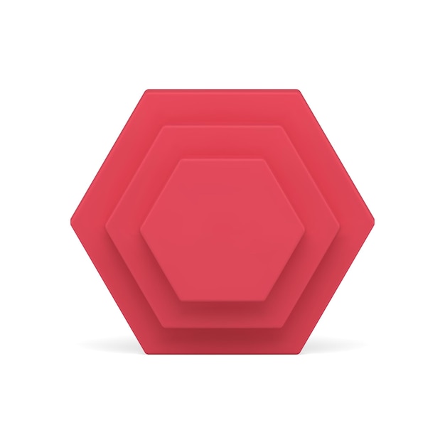 Red vertical multilevel wall honeycomb geometric shape basic foundation block realistic vector