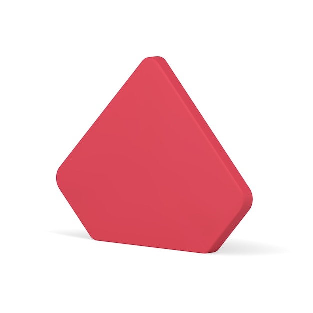 Red vertical pentagon symmetric wall glossy geometric showcase realistic 3d vector illustration
