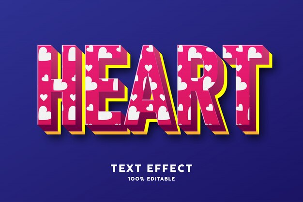 red with love pattern style text effect