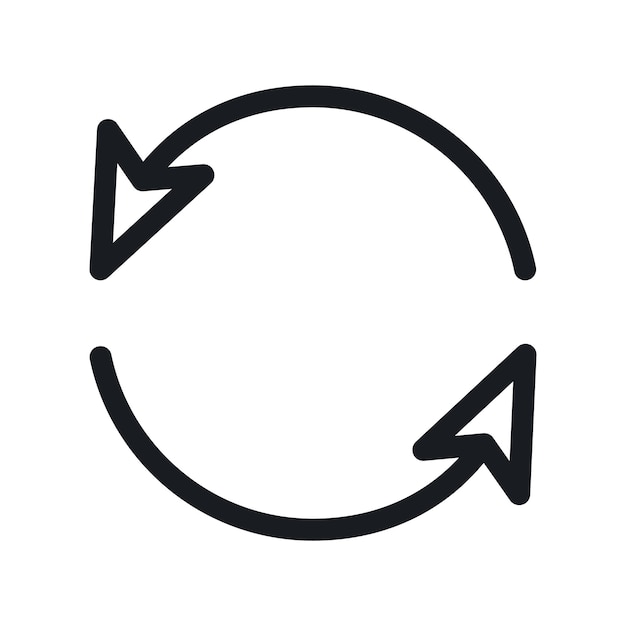 Refresh icon Black line art vector
