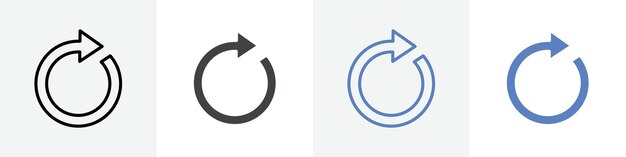 reload icon vector set use for web ui or app