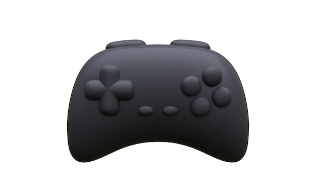 Render of gamepad or joypad controller for a video game console or pc wireless black isolated on white background. Vector illustration