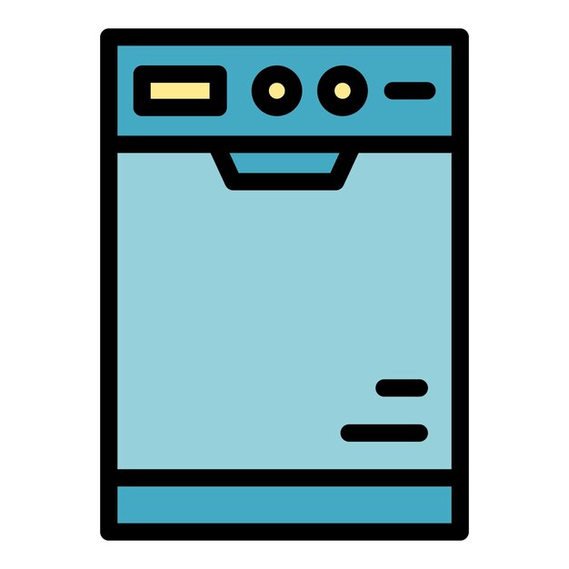 repair dishwasher box icon outline repair dishwasher box vector icon for web design isolated on white background color flat