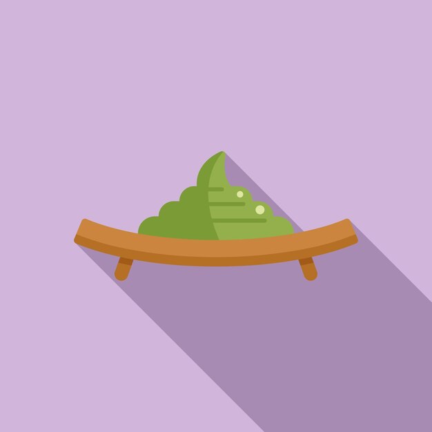 Restaurant cream wasabi icon flat vector Culture sauce leaf Spicy dinner herb
