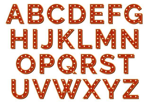Retro bulb letters Vintage electric lamp font