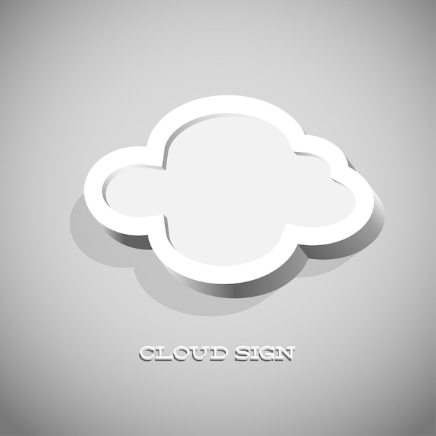 Retro card with cloud sign
