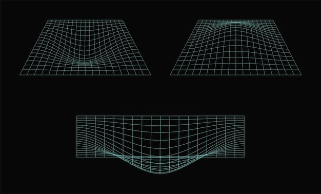 Retro futuristic 3d mesh element in Surface