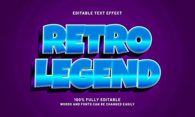 retro legend editable text effects with a play and happy theme