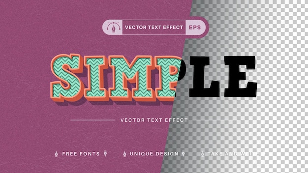 Retro Simple Text Effect Font Style