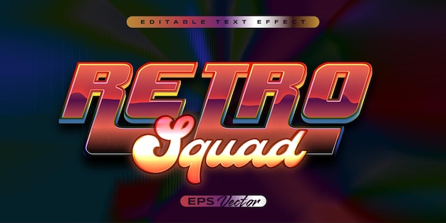 Retro squad Y2K editable text effect