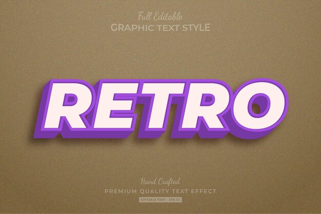 retro vintage editable text effect font style
